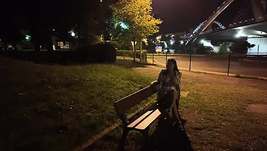 An exhibitionist came to a whore at the spot. She doesn't know what to do with him.