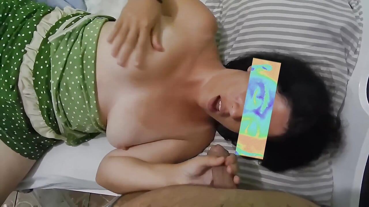brunette wife sucks cock, do handjob until receives cum In mouth