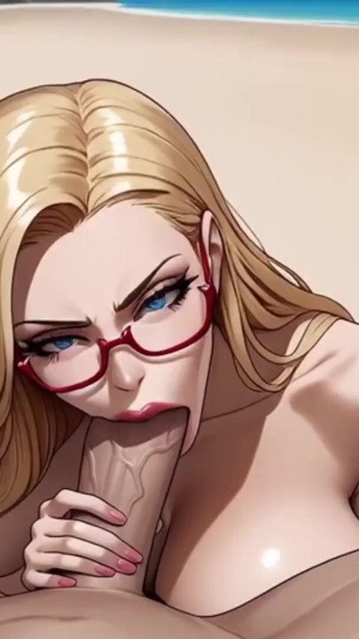 Hot blonde blowjob on beach (Ai animation) | Clip 1