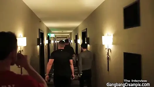 Ashton gets ready for Vegas gangbang with interview