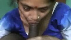 Satin Silk Saree maid sucking dick
