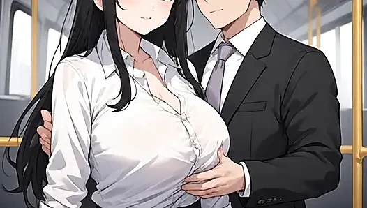 Anime kız trenle adamı baştan çıkarıyor