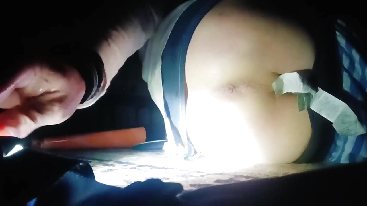 A Thin Young Man Opens His Anus Alone