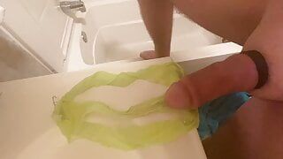 Cum in wifes green panties