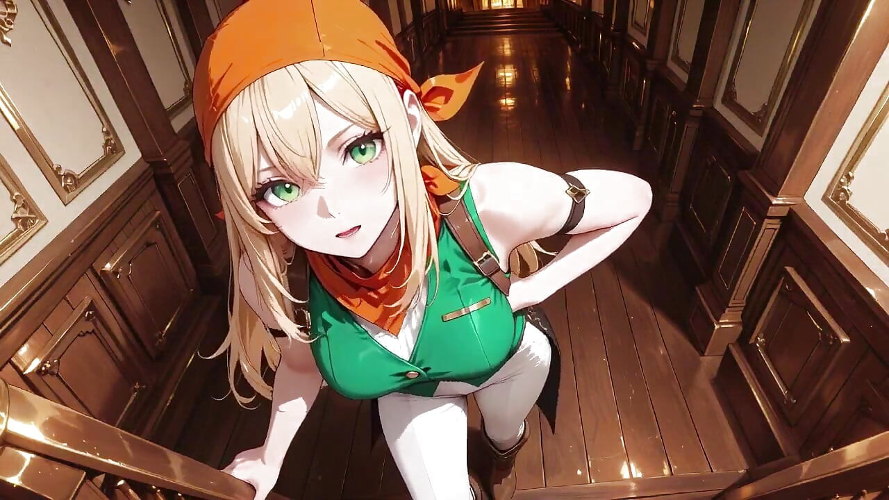 Blonde Pirate Captain! Green Uniform & Rough Ropes on a Sunny Deck. Languid Poses, Long Legs Exposed, and That Teasing Gaze