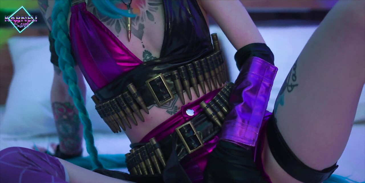 Hot Babe Jinx From League of Legends Has Big Dildo Fun