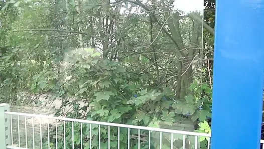 Sexy chubby blonde picked up and anally fucked outdoor