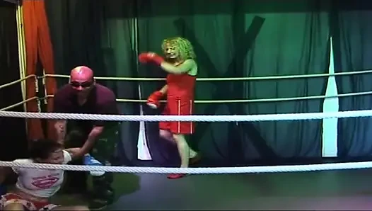 Blonde Mature Babe's Dripping Rosebud Gangbang in Wrestling Ring