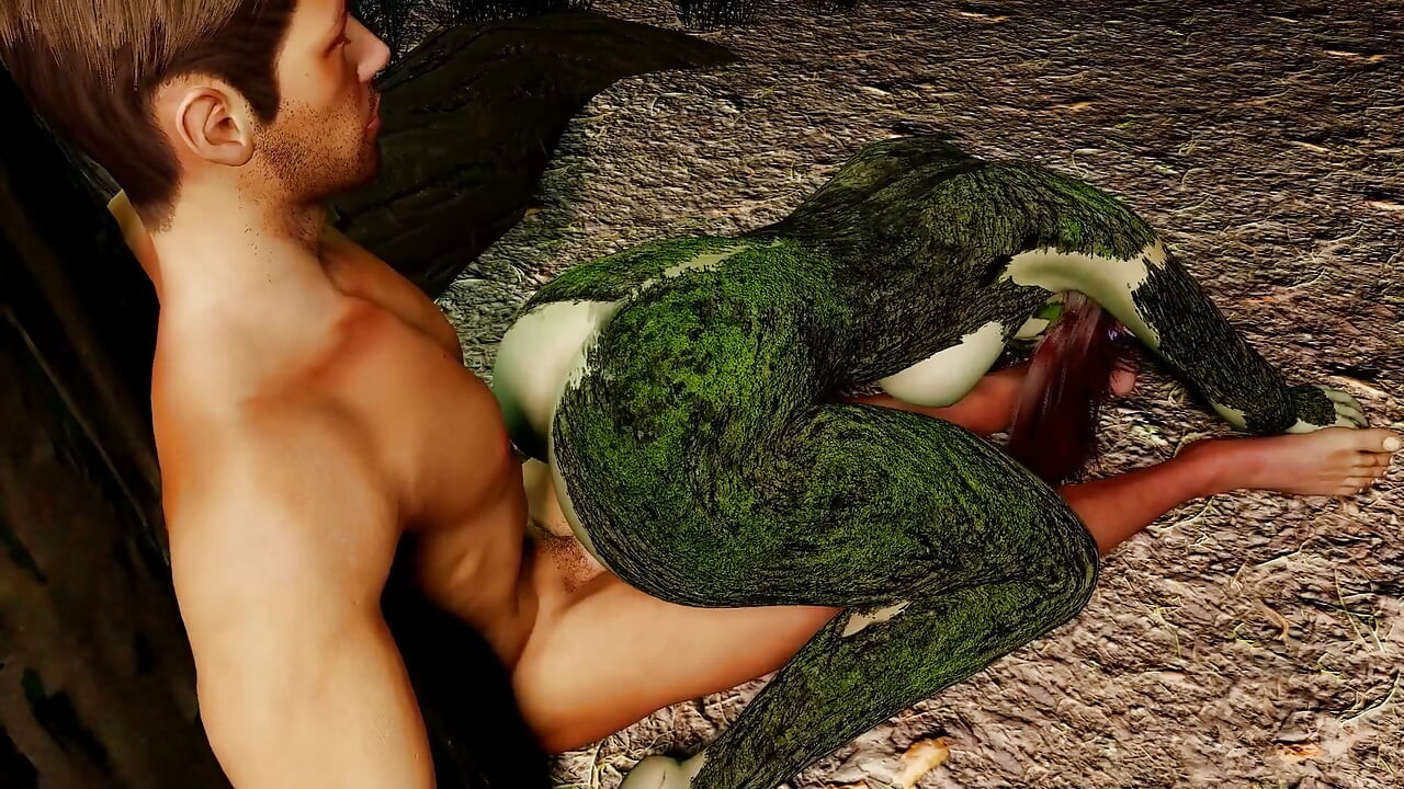 A Dryad Grabbed a Man in the Forest