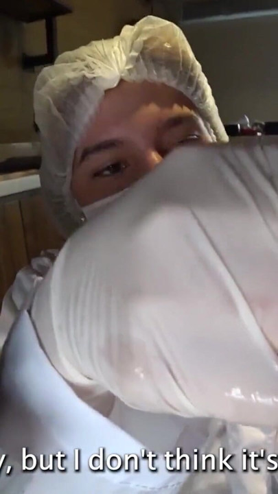 LATINA NURSE milks my CUM sample with Machine and his deepthroat | Clip 2