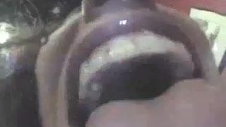 Горячая брюнетка делает минет в видео от первого лица
