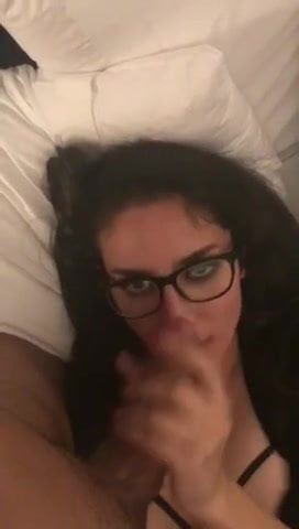 Blowjob wearing glasses
