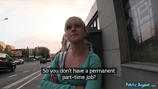 Public agent - verzweifeltes blondes college-mädchen, das bereit ist, für einen harten fick zu arbeiten