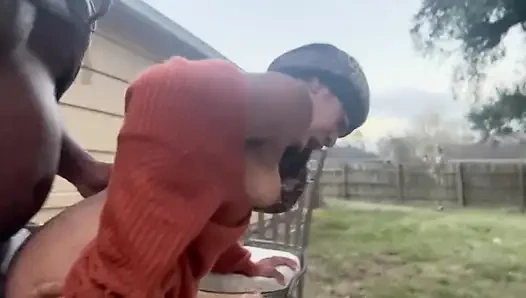 Bumboclaat He Cum Two Times in My Ass Outside the Way He Use Me I Love It