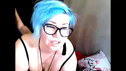 Demonstrative fucking of a mature whore with blue hair! ))