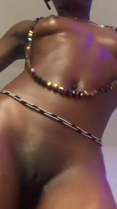 Hot Ebony Beauty Dancing  Curves in Motion with Stylish Accessories | Clip 1
