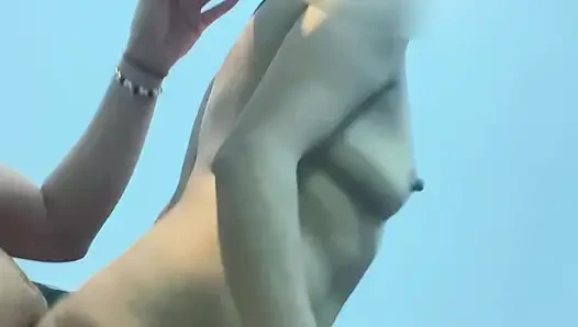 With kitty in the hot tub 1