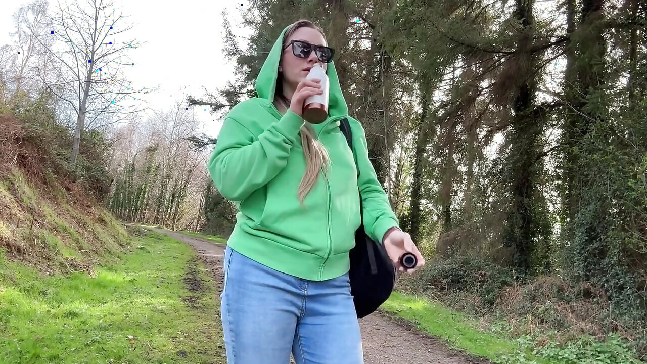 Desperate Outdoor Wetting Jeans on the Public Trail