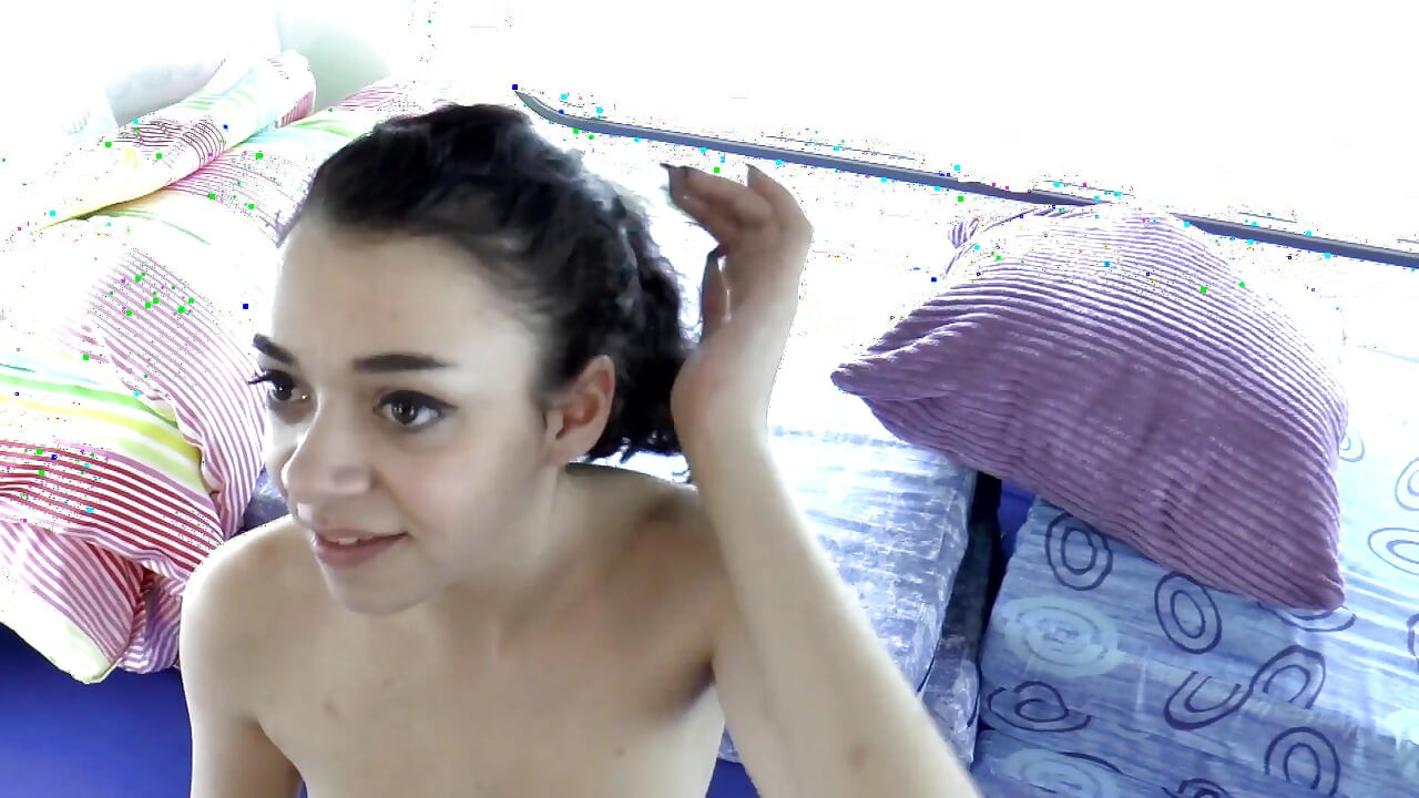Cute brunette teen banged hard in her little pussy