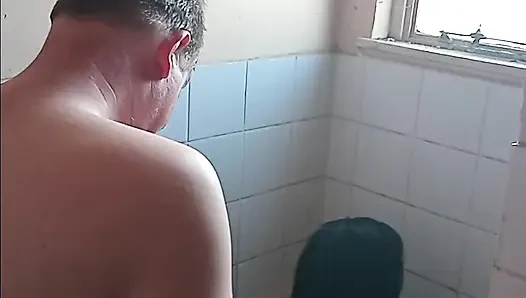 Grandpa daddy get best blowjob & fuck by skinny petite hot black slut in...