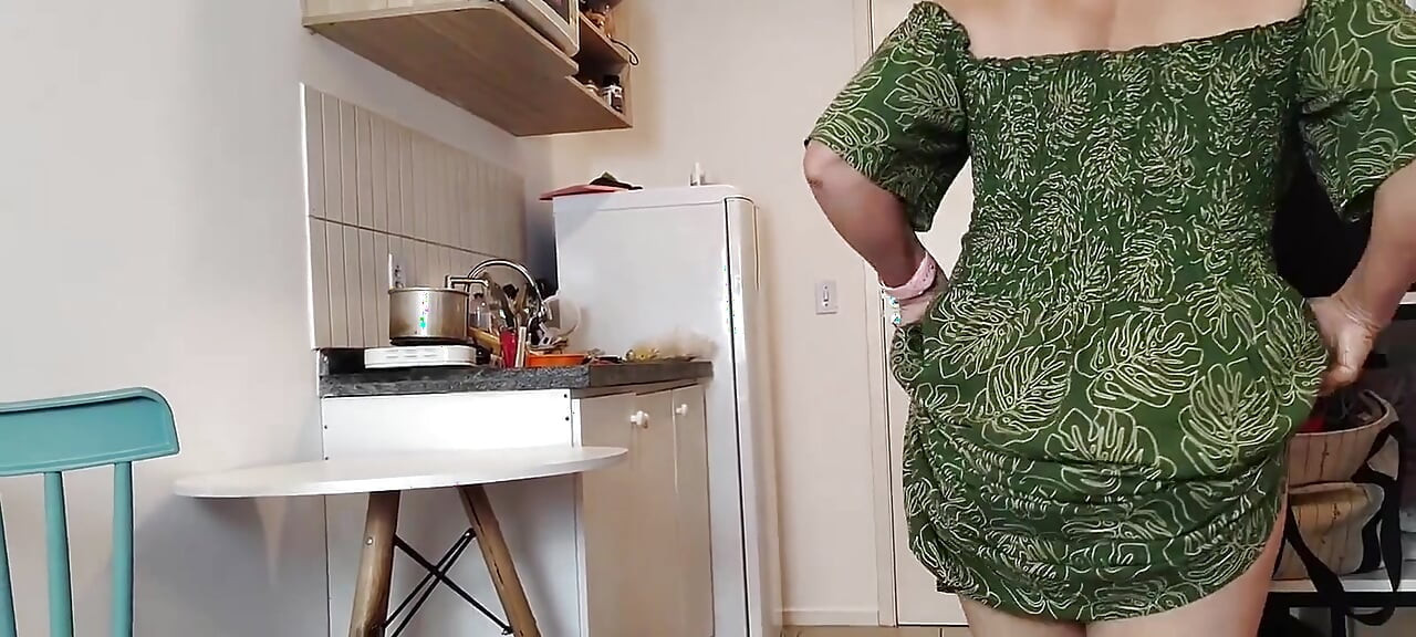 87-year-old Grandma in Her Kitchen and Her Perverted Grandson Looking Under Her Dress