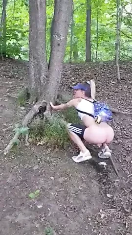 Peeing in public next to a bike trail