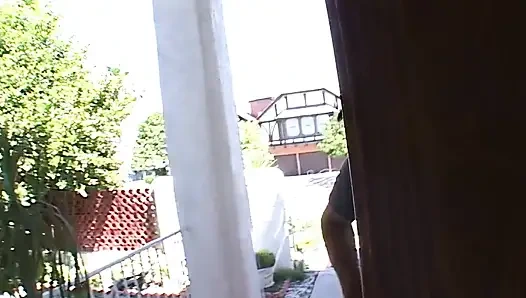 Blonde Milf gags on a huge cock then ride it to a mouth cumshot