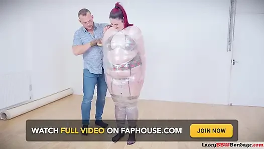Lacey's Saran Wrap Enigma: Bound for Intense Pleasure