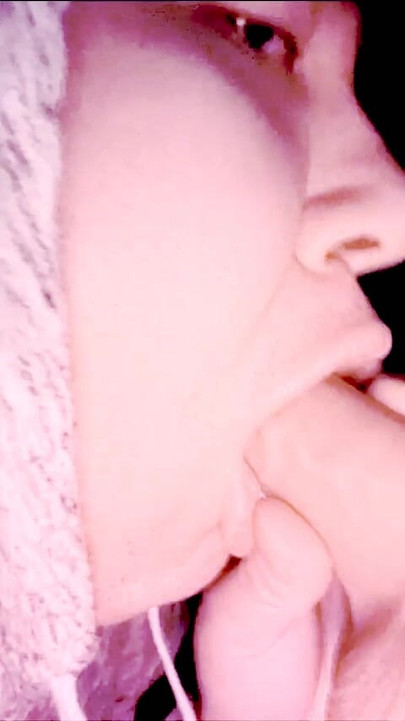 Asian ladyboy deepthroating cock