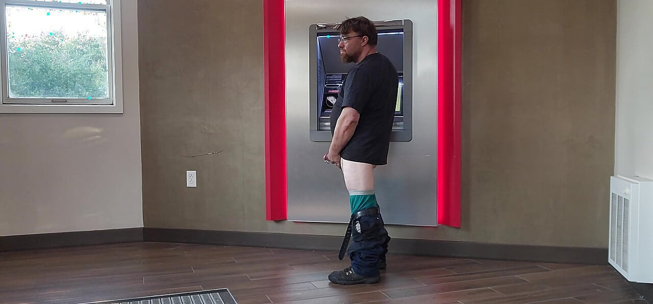 Jerking off at bank