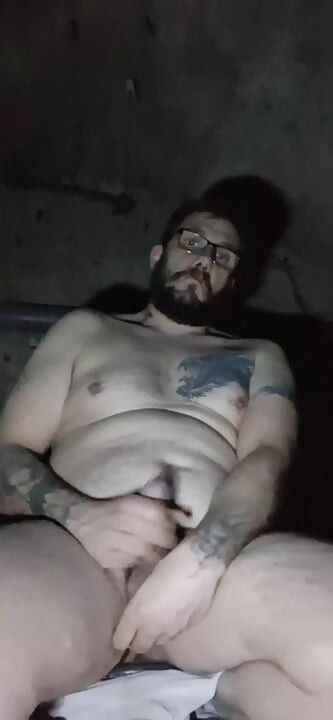 jerking off in a cellar at work