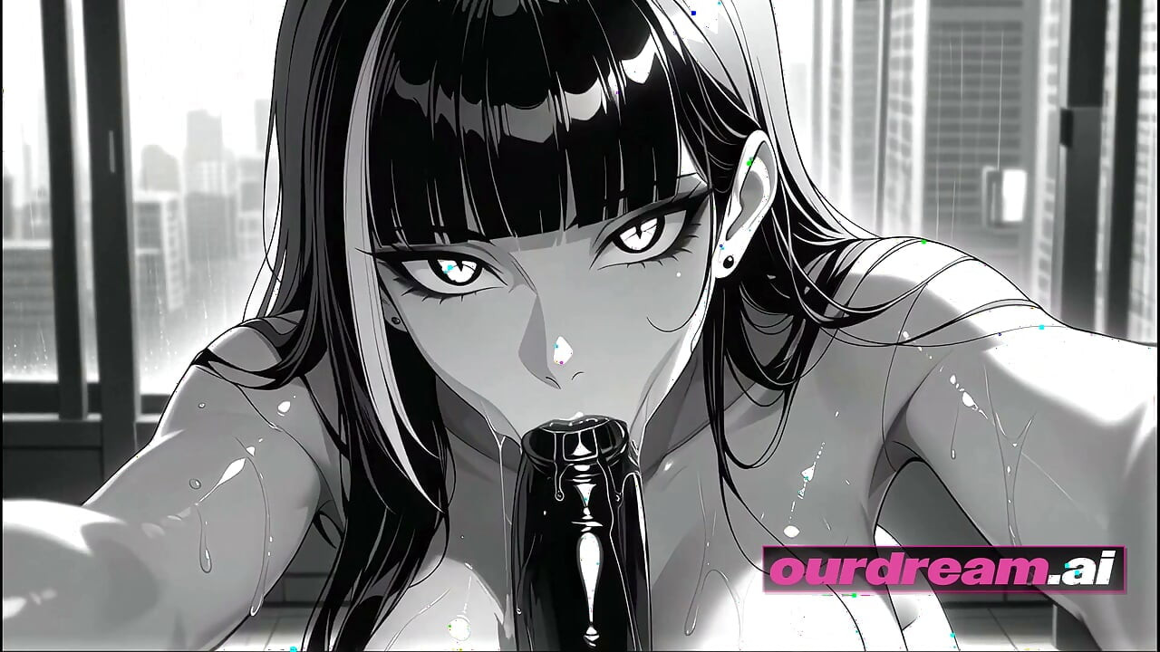 ourdream - Shot in Black and White: A Femme Fatale Seals the Deal After Hours in a Noir Office Tower