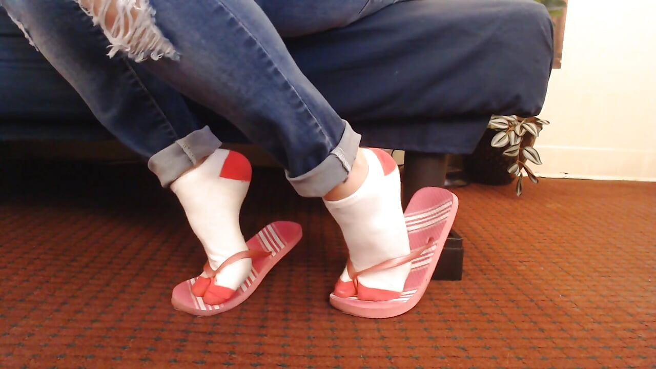 Zokni rózsaszín flip flops cipőjáték