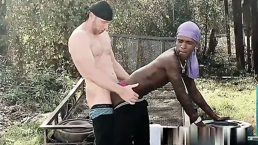 BWC banging black twink outside