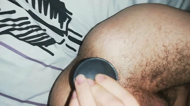 Anal dilatation whith big black anal dildo