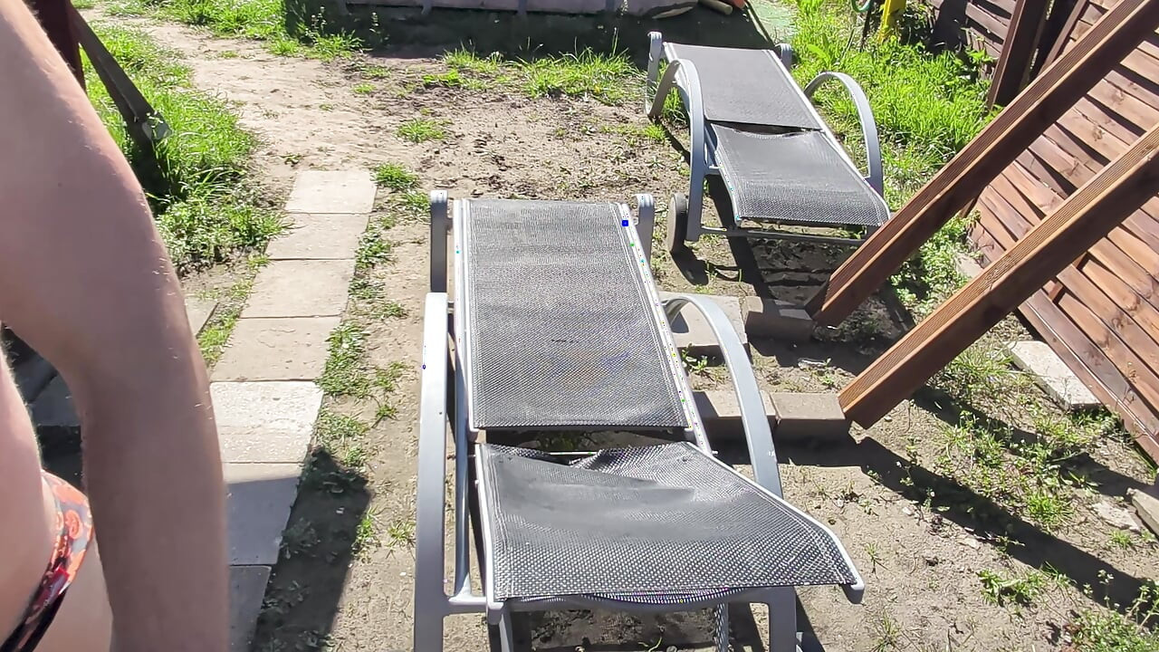 Sunbathing, Pissing and Cumming in the Backyard