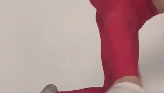 teasing yoga long legs