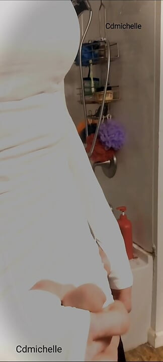 Cdmichelle putting on White dress