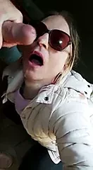 Skanky Chantelleslut37 walks out of tiolet with cum on face