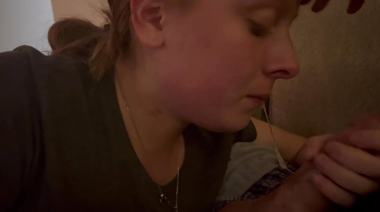 Redhead Giving a Sloppy Toppy to Daddy