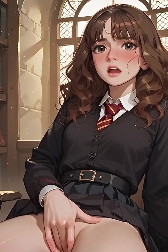 Hermione Granger Was Getting Bored in the Library When Harry Potter Arrived with His Wand in an Ai Porn Adaptation
