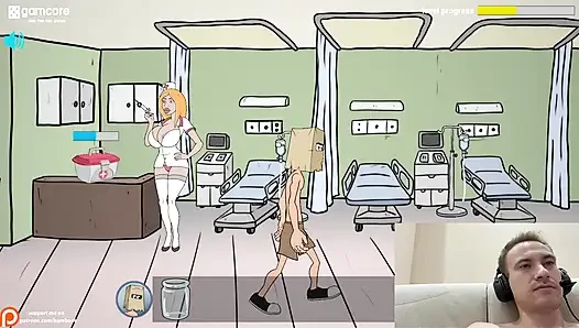 FuckerMen Hospital - медсестра с большими сиськами сосет мой огромный член, игра для взрослых, игра через глотку