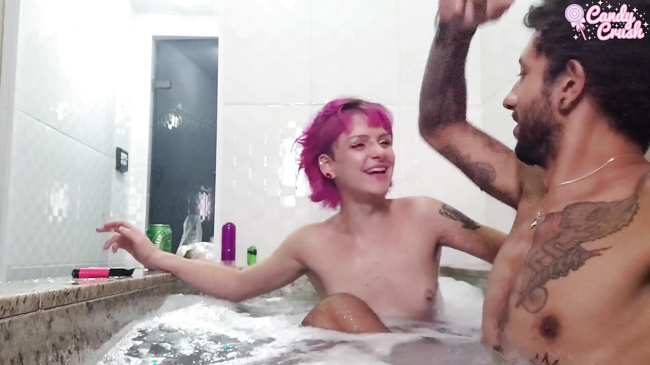 Creampieing Her Tight Asshole in the Bathtub