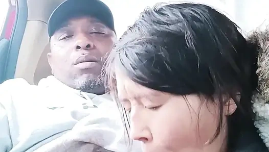 Asian Street Hooker Car Blowjob – Risky Roadside Deepthroat & Swallow & MILF