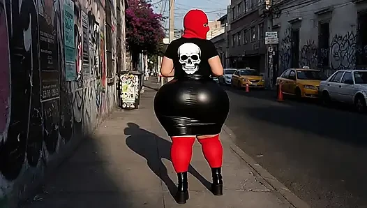 Siyah gotik kıyafetli büyük götlü gotik latin