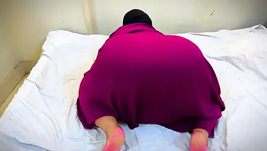 arabian Hijab girl inserts toy into chubby big ass hole, pleasure