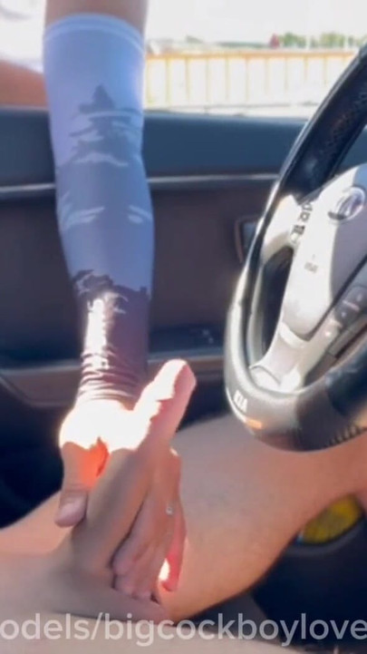 Thrilling moment from "A passerby daddy sucked my big cock and fucked me rough in a taxi, a public femboy cruise!"