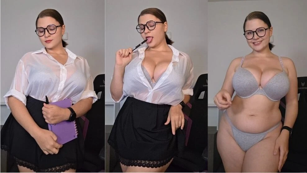 Big natural tits,pov,teacher