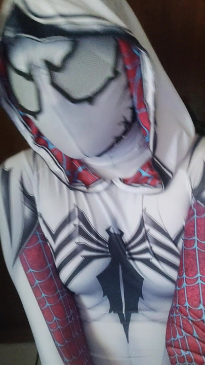 Sexy Spider-Man with a huge surprise