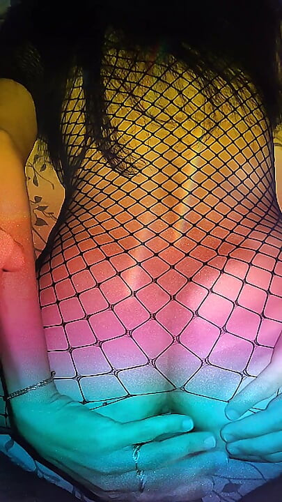 Pow seks z kolorowym światłem